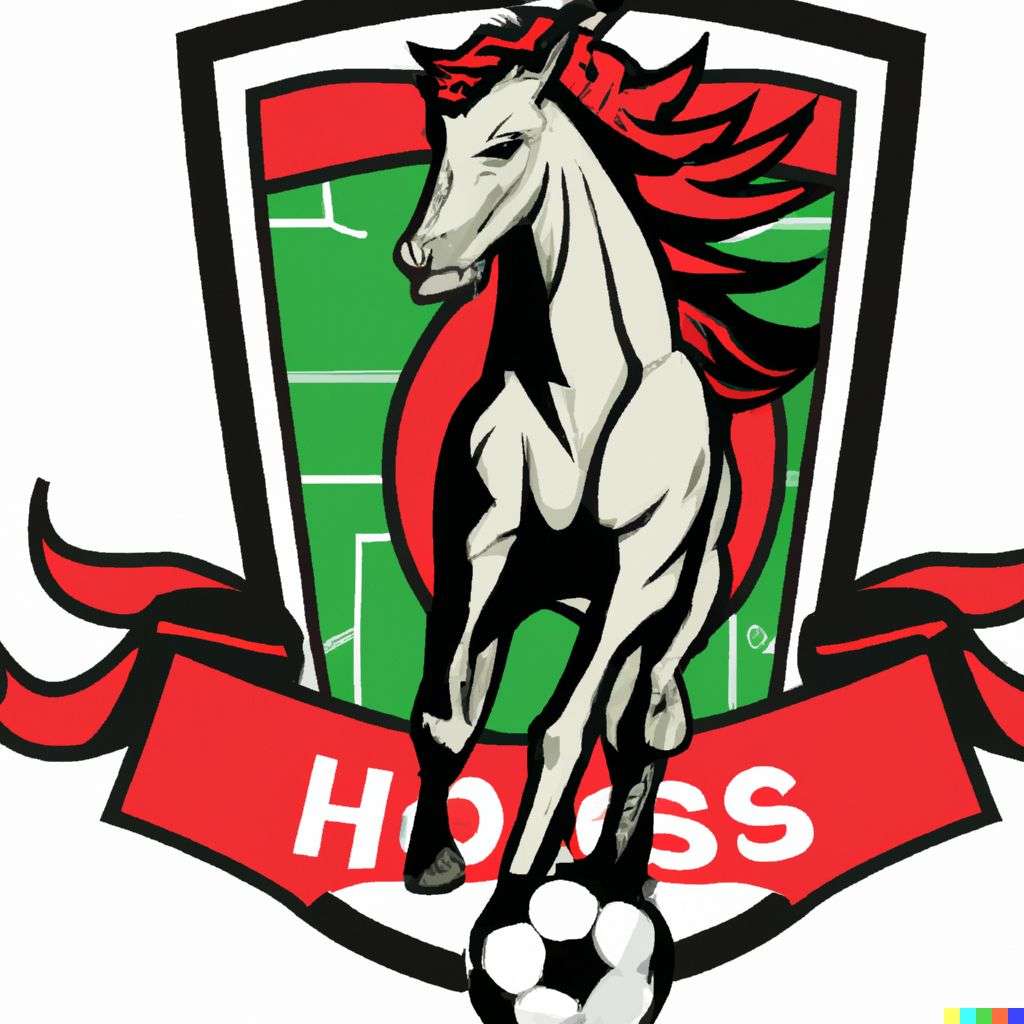 a horse, soccer team emblem design
